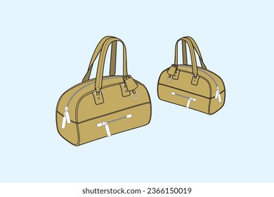 A long bag with two rounded handles, of the kind used for carrying bowling equipment.