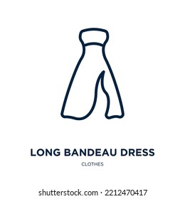 long bandeau dress icon from clothes collection. Thin linear long bandeau dress, fashion, long outline icon isolated on white background. Line vector long bandeau dress sign, symbol for web and mobile