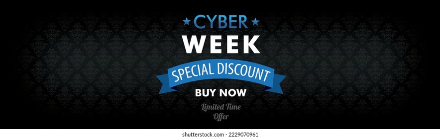 Long Banner Black Cyber Week Special Discount