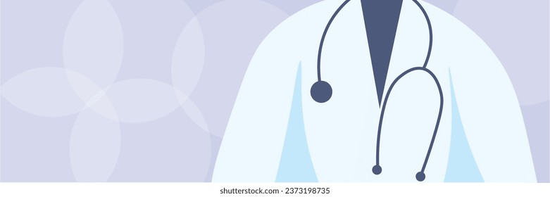 Long banner with doctor's uniform. Mockup for design