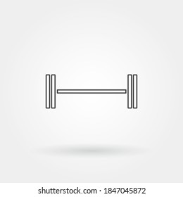 long barbell or dumbell single isolated icon with modern line or outline style vector