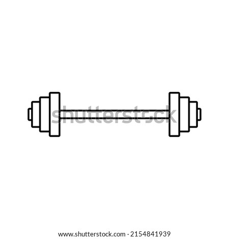 Long barbell icon. Isolated vector outline illustration on white background.