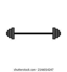 Long barbell. Isolated vector illustration on white background.