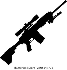 Long barel gun silhouette vector art
