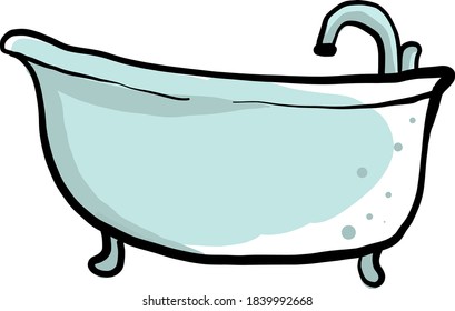 Long bath, illustration, vector on white background