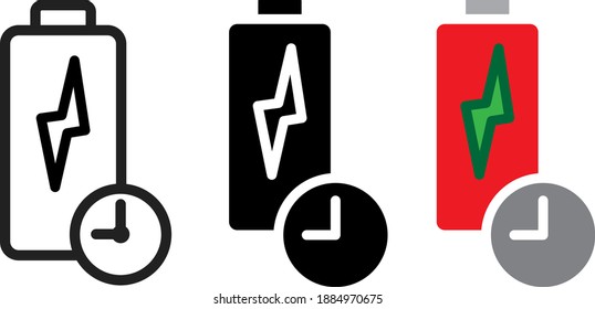 Long Battery Life Icon, vector illustration