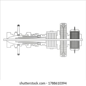 Long Beach California City Skyline in United States.