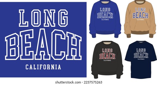 long beach california college varsity typography graphic design statement print