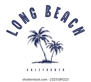 long beach california summer time, summer beach sunshine vector print design artwork, take me to the sunshine, Beach Paradise Print T-shirt Graphics Design, typography slogan on palm trees background