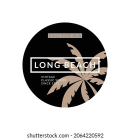 long beach in california t shirt design, circle, summer