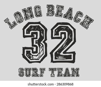 long beach california vector art
