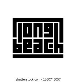 Long Beach Calligraphy Logo in black color and block code style