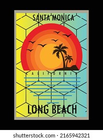 Long Beach typography design t-shirt print vector illustration 