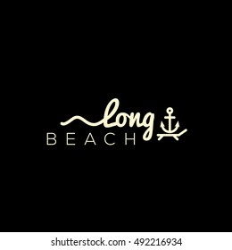 Long beach vector logo design template