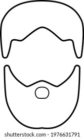 Long beard, icon illustration, vector on white background