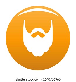 Long beard icon. Simple illustration of long beard vector icon for any design orange