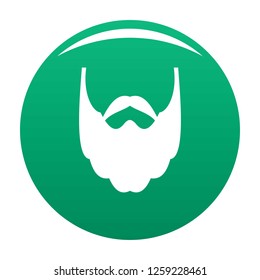 Long beard icon. Simple illustration of long beard vector icon for any design green