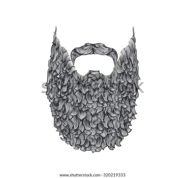 Long Beard Line Art Illustration Hand Stock Vector (Royalty Free) 320219333