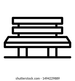 Long bench icon. Outline long bench vector icon for web design isolated on white background