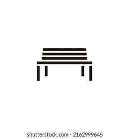 long bench simple geometric line simple logo vector