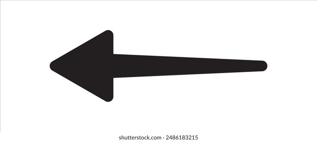 Long black arrow icon vector. arrow icon, pointing icon, arrow vector illustration.