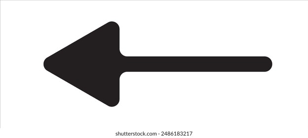 Long black arrow icon vector. arrow icon, pointing icon, arrow vector illustration.