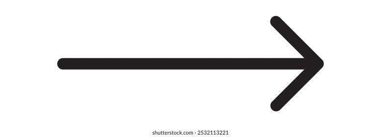 Long black arrow icon vector . Long arrow pointing left . long arrow icon for location pointing . Long arrow abstract.
