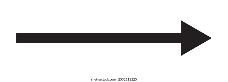 Long black arrow icon vector . Long arrow pointing left . long arrow icon for location pointing . Long arrow abstract.