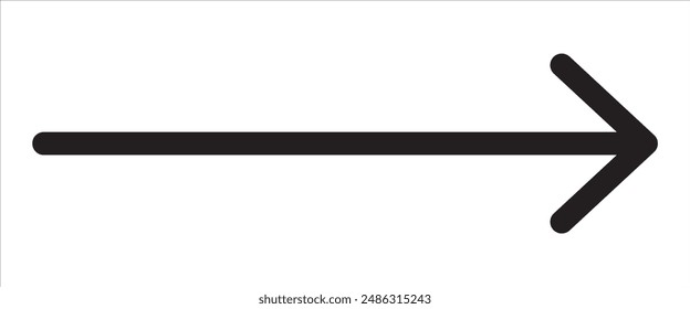 Long  black arrow isolated on white background. Long arrows icon set. Vector set of trendy long arrows . Arrow vector design.