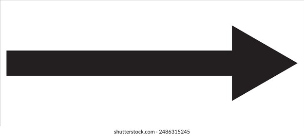 Long black arrow isolated on white background . pointing vector , arrow icon vector . long arrow .