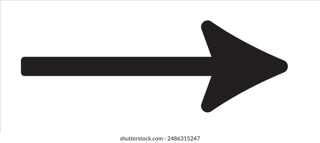 Long black arrow isolated on white background . pointing vector , arrow icon vector . long arrow .