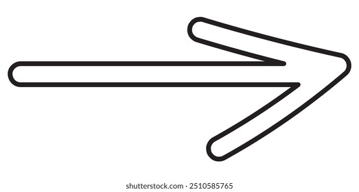 Conjunto de iconos de flechas negras largas. Vector conjunto de flechas largas de moda izquierda y derecha en estilo plano. Diseño de Vector reemplazable.