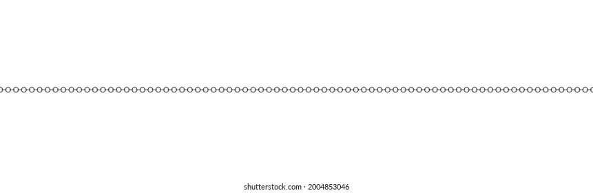 Long black chain on white background