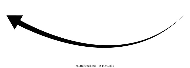 Long Black Curved arrow icon vector. Red long arrow vector. flat style Arrow symbol. Black of an arrow on a white background. vector illustration. design eps 10