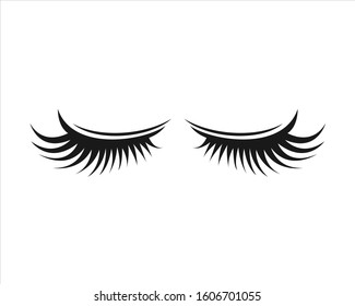 long black eyelashes logo vector