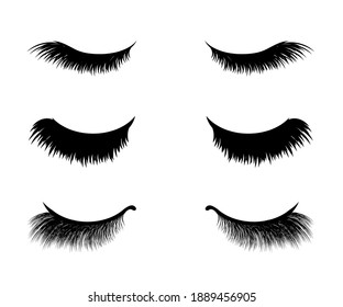 Long Black Eyelashes On A White Background. Symbol. Vector Illustration.