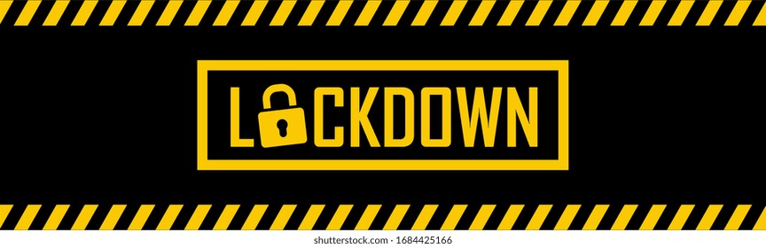Long black lockdown warning banner
