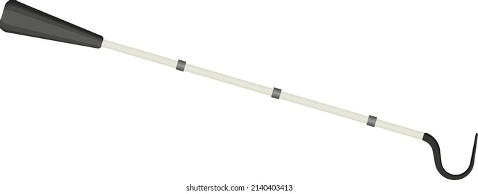 Long black snake hook, illustration, vector on a white background.