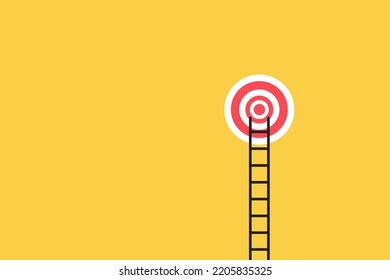 Long black stair to goal target. concept of success, way, dream, and opportunity.
