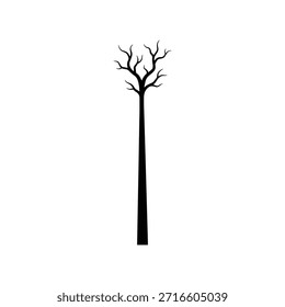 A long black tree silhouette for using background and texture