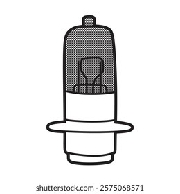 long black and white incandescent light vector