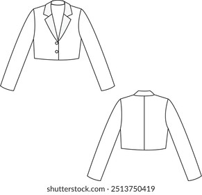 Blazer largo dibujo técnico con cremallera, ajuste a medida, líneas limpias y estilo formal moderno