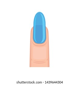 Long blue fingernail. Vector illustration on white background.