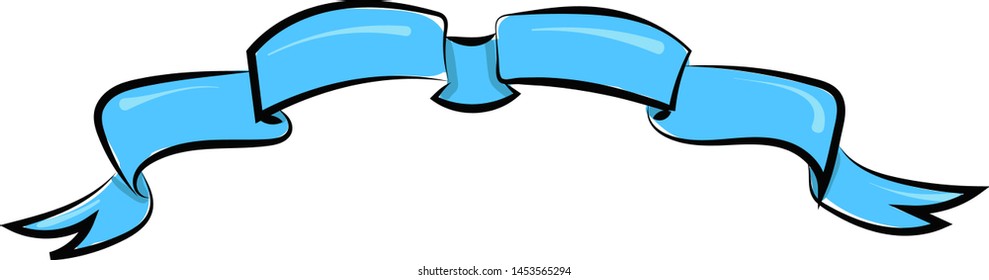 Long blue ribbon, illustration, vector on white background.