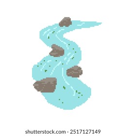 Pixel Art de río azul largo