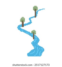 arte de pixels de rio azul longo