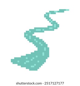 arte de pixels de rio azul longo