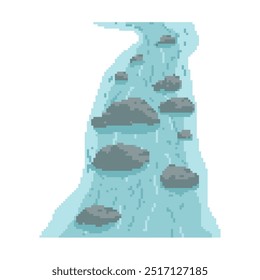 lange blaue Fluss Pixel Kunst