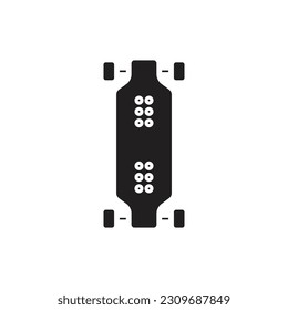 Long Board Filled Icon Vector Illustration