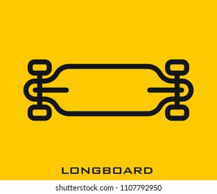 Long board icon signs